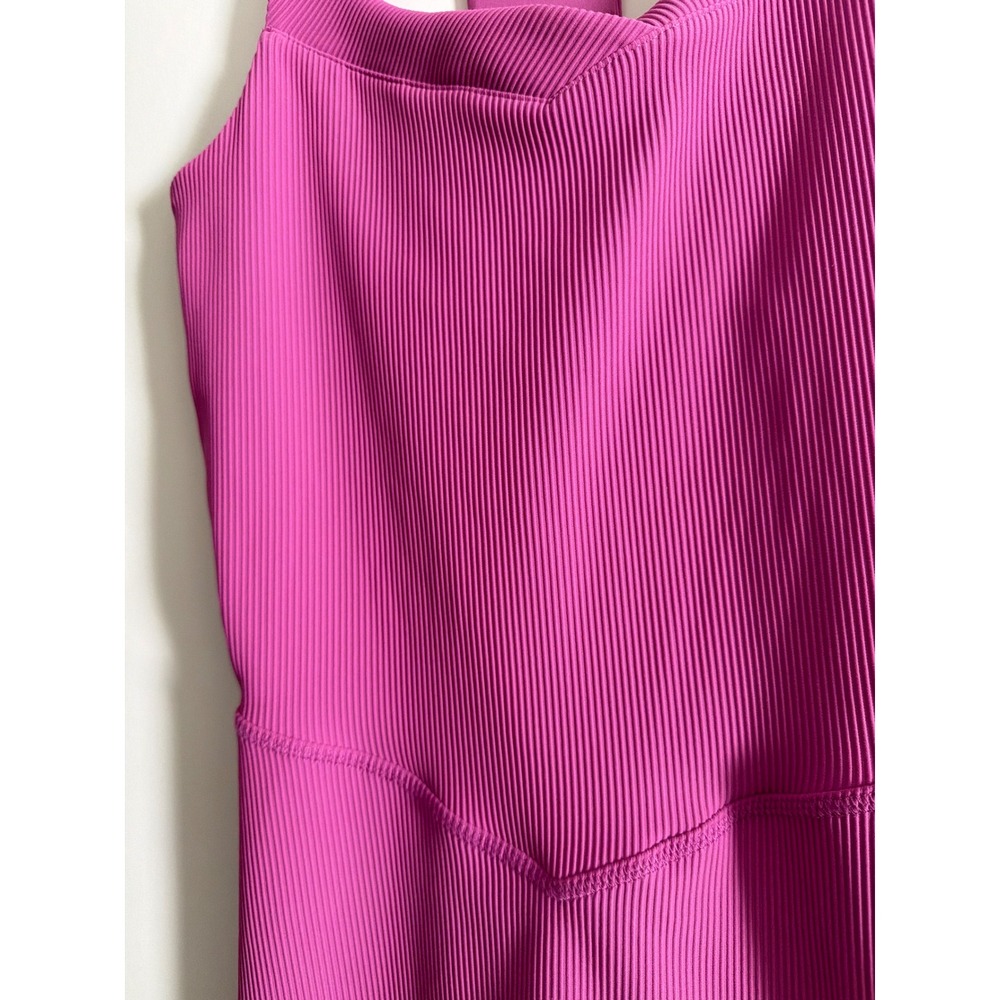 Beyond‎ Yoga Routine Ribbed Biker Jumpsuit Racerback V-Neck Active Romper Small - Picture 6 of 9